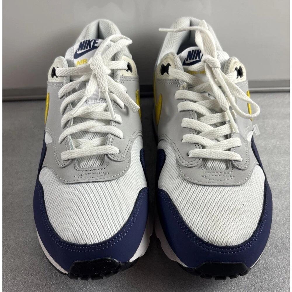 Big Kid's Nike Air Max 1 White/Tour Yellow-Blue Recall (DZ3307 107) Size 7Y